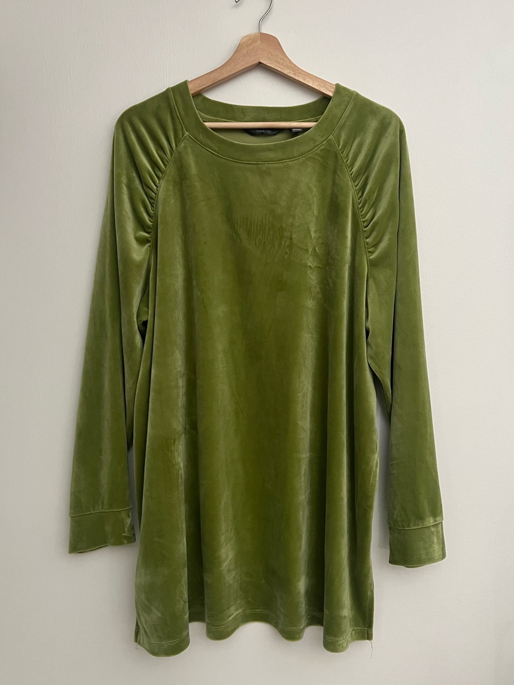 AnyBody Velvet Ruched Shoulder Tunic